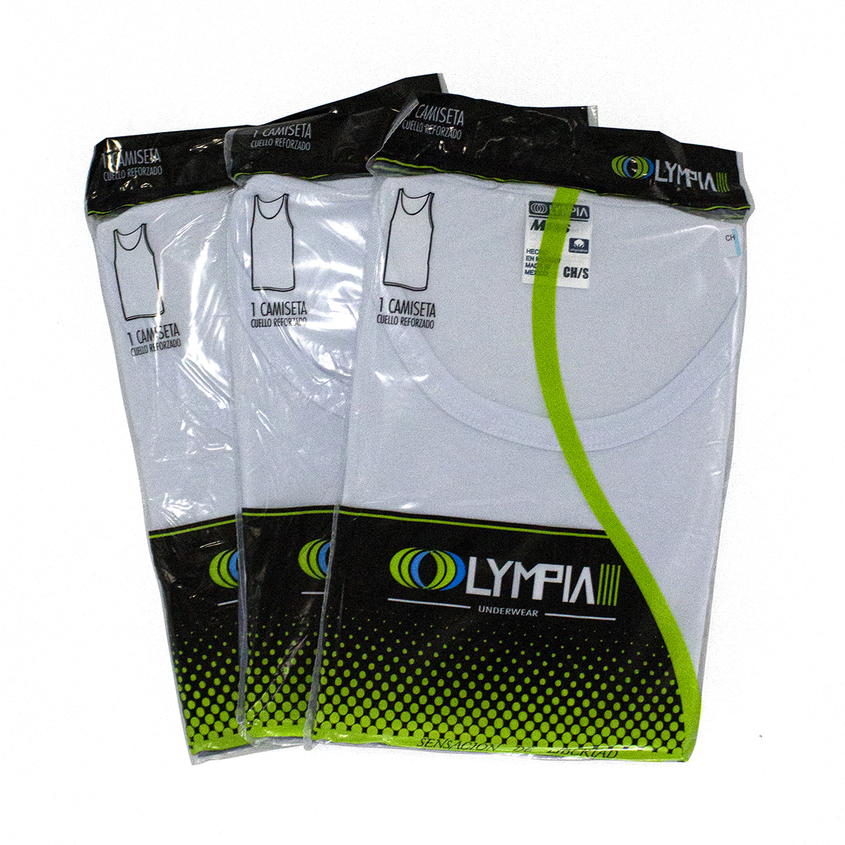 Camiseta Olympia Cab. Mod 3000 Bco paq3