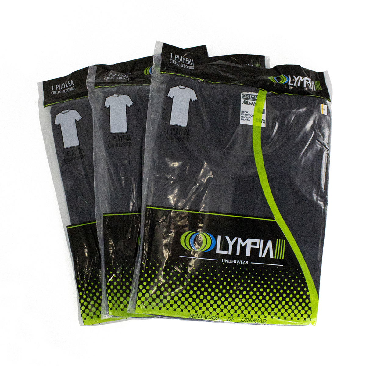 Playera Olympia Cab. Mod 5051 MC CO Negro paq3